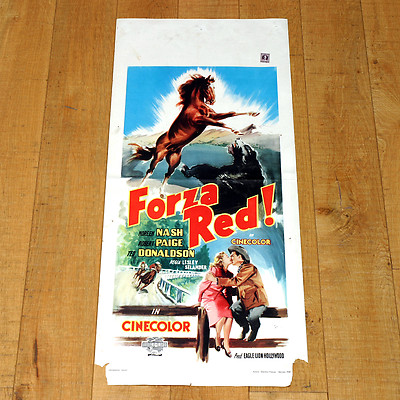 FORZA RED locandina poster Stallion Robert Paige Puledro Cavallo Corse Horse E16