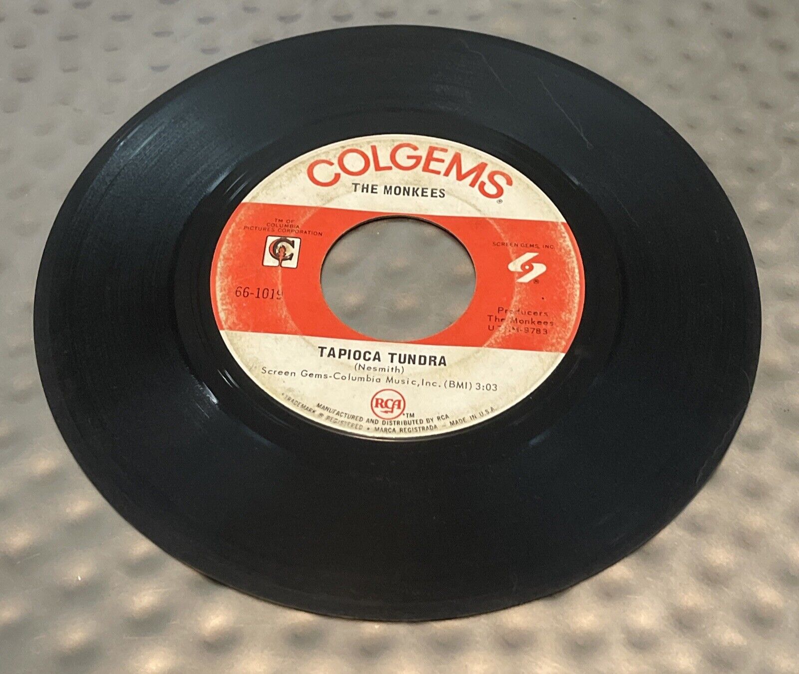 45 RPM 7" Record The Monkees Valleri & Tapioca Tundra Colgems Records 66-1019