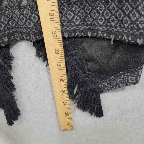 Charming Charlie Vest Womens Medium Fringe Black Grey Open Waterfall Front - Picture 7 of 7