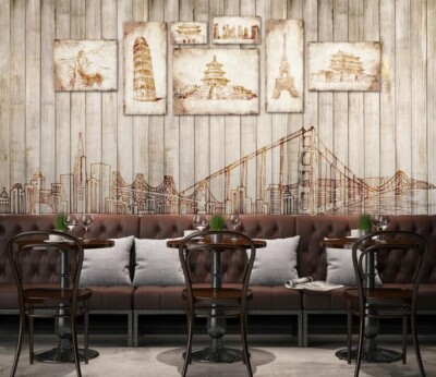 3D Retro Building G12419 Wallpaper Wall Murals Removable Self-adhesive Honey