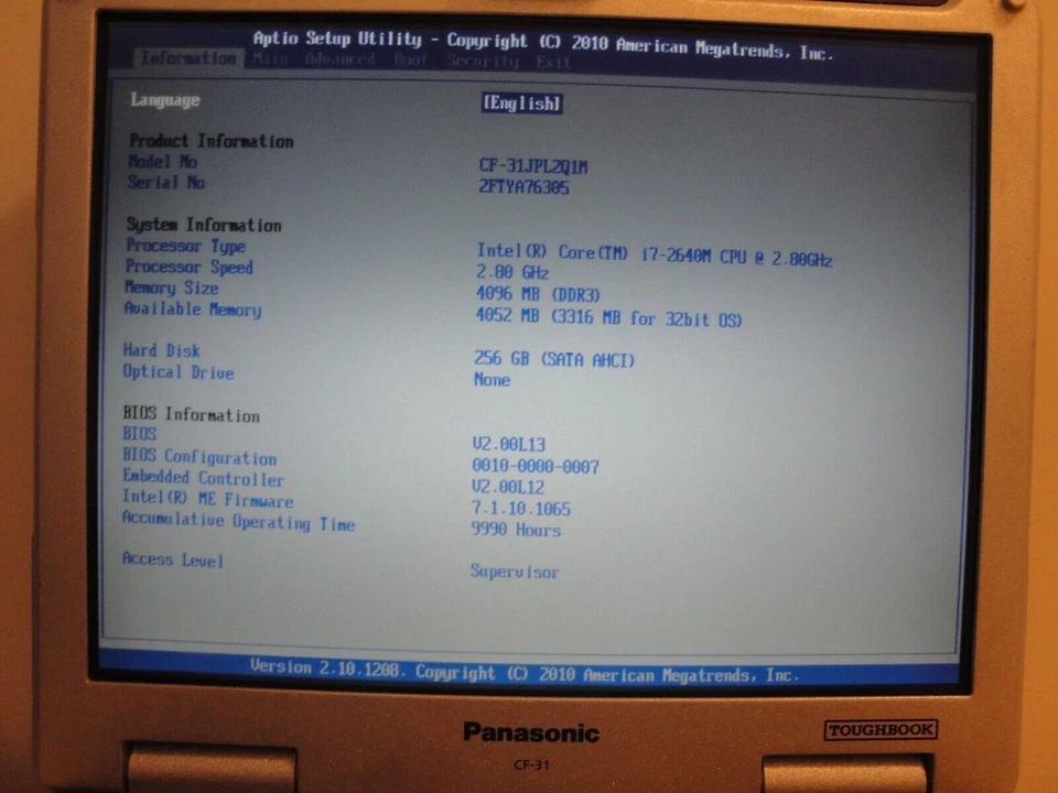 Panasonic Toughbook CF-31 i7 16GB 1TB SSD ATI GPS Touch Win10PRO OFFICE 2016 - Image 4 of 4