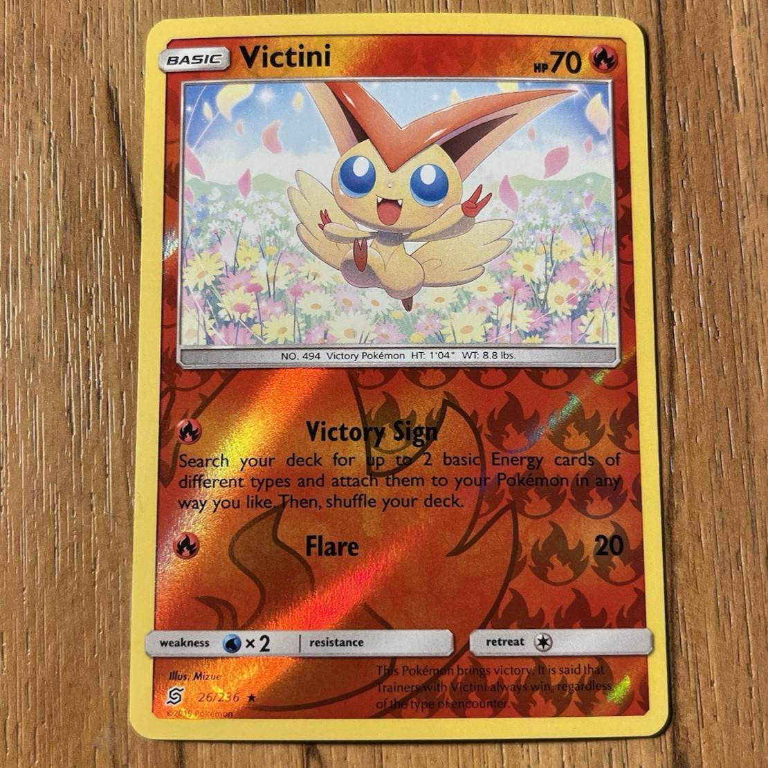 Victini 26/236 Unified Minds Reverse Holo Rare Pokemon Card NM