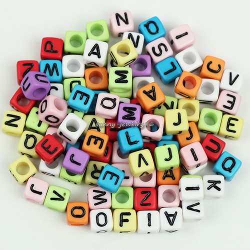 500 piezas Espaciador de letras alfabeto acrílico cubo cuadrado mixto de 6x6 mm, elige el color - Imagen 12 de 15