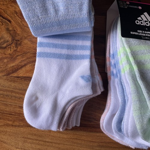 Adidas Girl's Superlite No Show Socks - LOT OF 24 PAIRS (Size 13C - 4Y) NEW - Picture 6 of 9