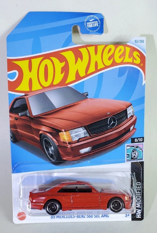 Lote de 5 autos - Hot Wheels '89 Mercedes-Benz 560 SEC AMG plateado negro rojo dorado azul Foto 2 de 4