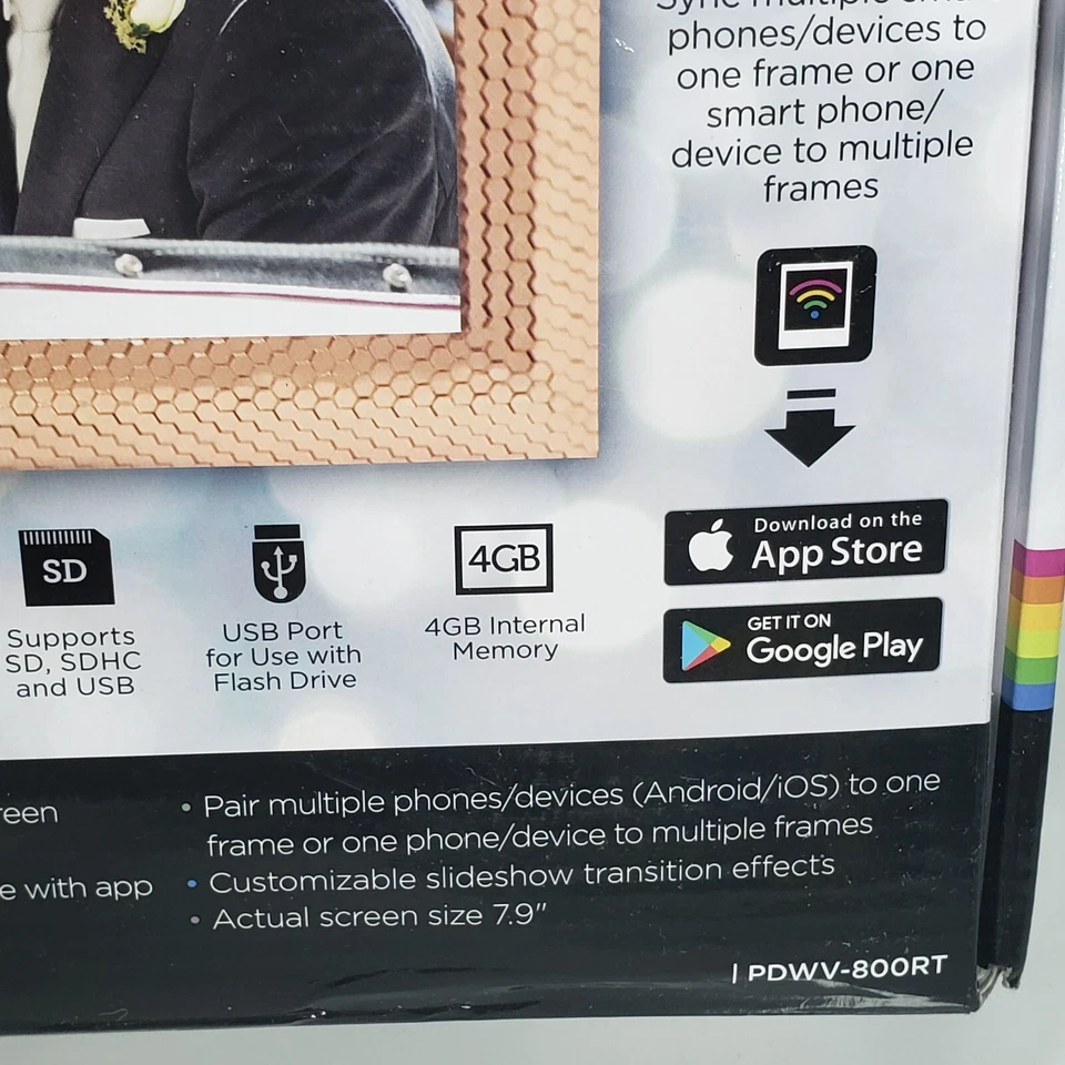 Polaroid PDWV 800RT Digital Photo Frame Rose Gold w/WiFi 4GB Memory New Open Box - Image 4 of 4