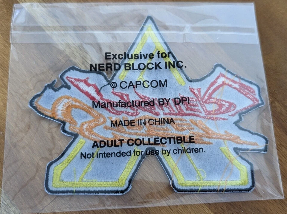 Street Fighter Patch V5 RARE Embroidered Fabric Nerd Block Exclusive NEW - Image 2 of 2