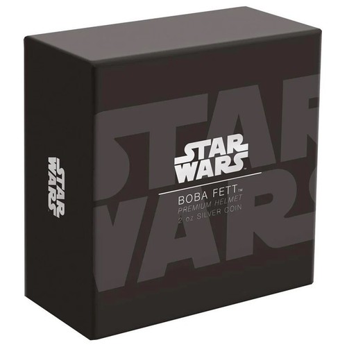 BOBA FETT™ Coloured Helmet Ultra High Relief Star Wars 2 Oz Silver Coin $5 Niue - Picture 5 of 5