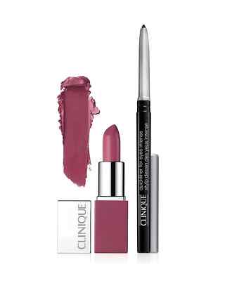 Clinique Pop Lip Color + Primer in Plum Pop and Quickliner Gift Set