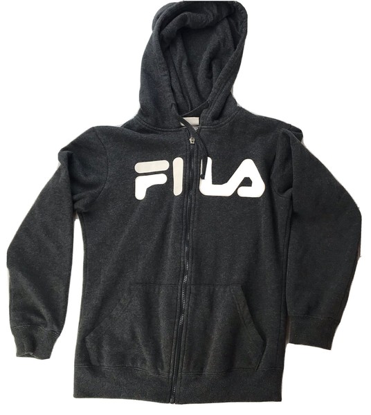 Womens Fila Grey Hoodie Zip Up Jacket Size 8