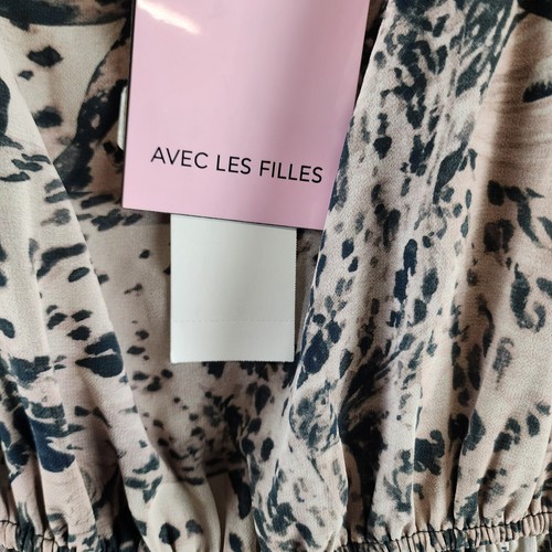 Avec Les Filles Tiered Chiffon Maxi Dress Women's 8 Wild Horses Pullover L/S - Picture 5 of 14
