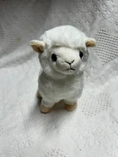 The Bearington Collection White Alma  Alpaca  Llama 7 Inch Plush Stuffed Animal