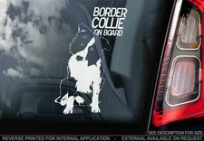 Border Collie Car Sticker - Dog On Board Bumper Window Decal Sign Gift Idea V01