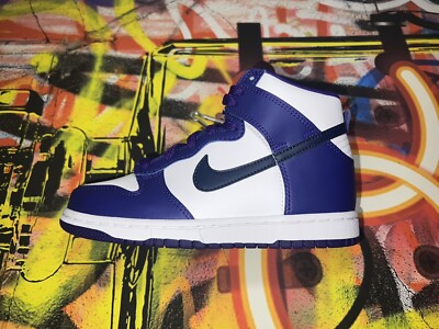 Nike Dunk High PS Purple Navy White DH9753-100 Grade School Size 12C Bin 5