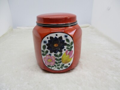 Vintage Noritake Morimura Art-Deco Small Tobacco Hexagon-Shaped Lidded Jar