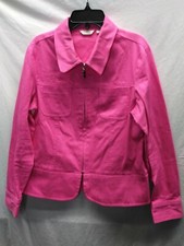 Erin London Size S Hot Pink Zip Up Jacket Barbiecore