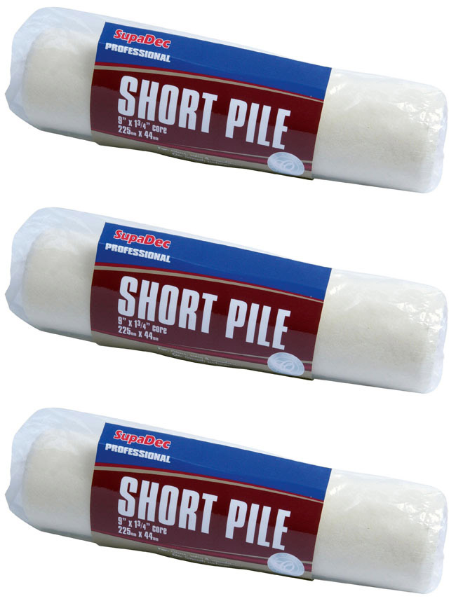 3x SupaDec DIY Decorating Walls & Ceilings 9"" Short Pile Paint Roller Sleeve