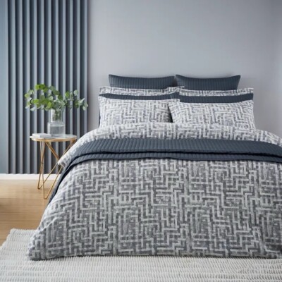 Dunelm Indus Geo Jacquard 100% Cotton Duvet Cover
