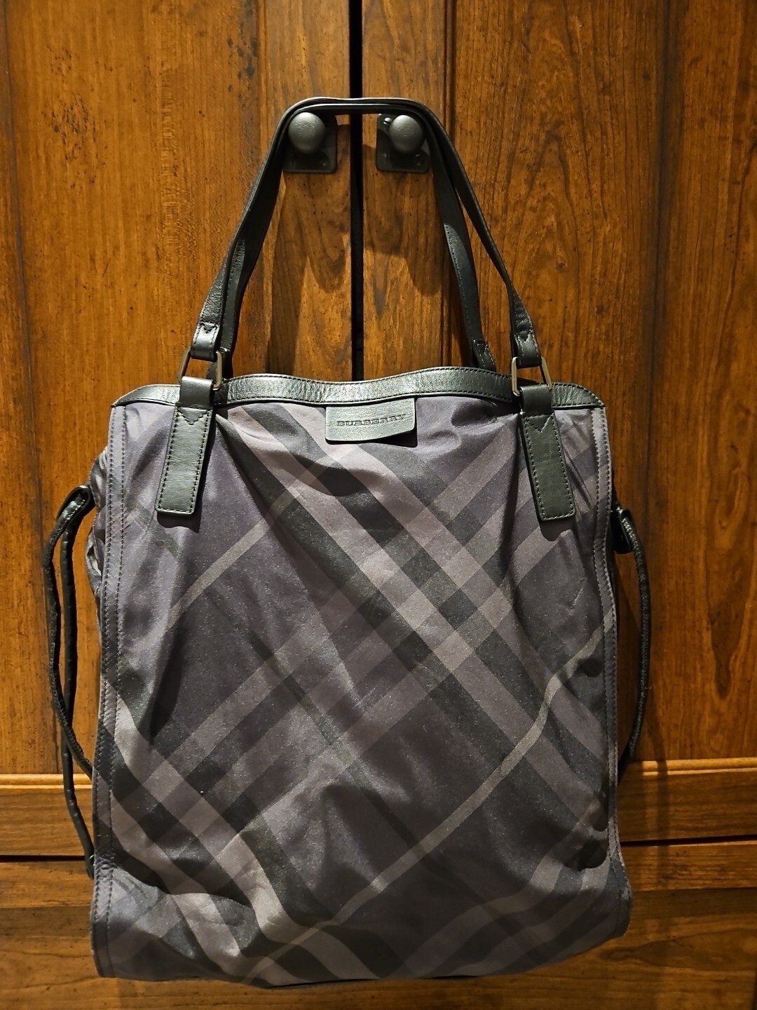 Authentic Burberry Tote Packable Polyester & Leat… - image 1