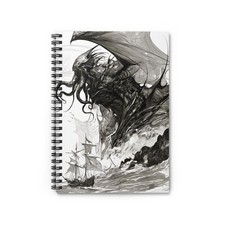 Cthulhu Art Spiral Notebook, Dark Fantasy Journal, Gift for Horror Fans, ... 