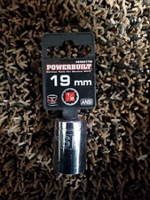 Powerbuilt 19mm 1/2" Chrome 12 Point Shallow Socket #642017M