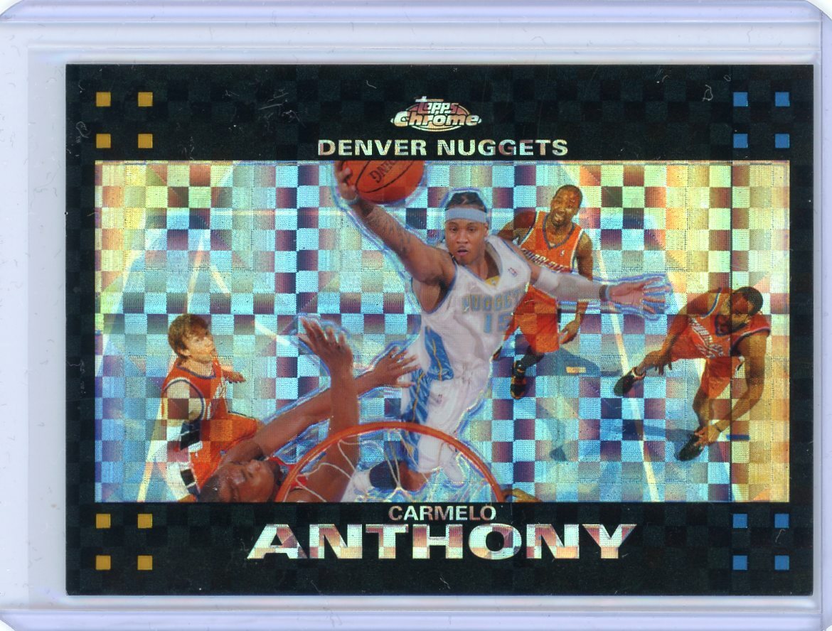2007-08 Topps Chrome Basketball Xfractor #15 Carmelo Anthony #06/50