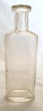 Frostline MFG. CO. Boston Bottle Clear Oval Embossed Ground Dug Vtg