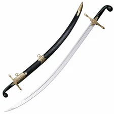 Cold Steel Shamshir Fixed Sword 30.5" 1055 Steel Blade Black Horn Handle - 88STS