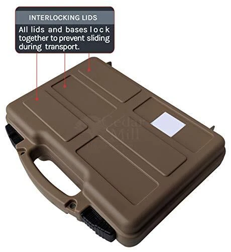 Tan Hard Pistol Case Lockable TSA Approved 22LR .38 Revolver 9mm .45 22LR 40 S&W - Image 4 of 4