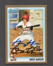 Greg Garcia Signed Autographed 2010 Bowman Draft Gold #44 RC Cardinals