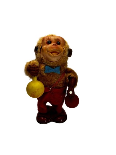 Vintage Clockwork Musical Monkey With Rattling Maracas | Antique 1960s Toy WORKS - Picture 6 of 11