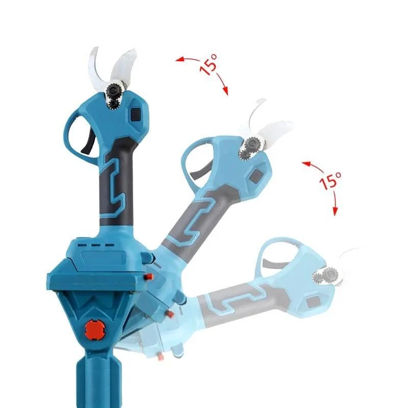 Kit potatura cesoia forbice sega 6" con olio batteria asta telescopica + snodo - Immagine 3 di 4