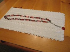 Vintage Faux Tortoise Shell Rootbeer Lucite Chain Paperclip Oval Link Belt 38"