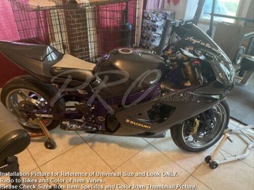 8" 3D Vinyl "S"Logo&Letter Decal+6.25" GSXR Fairing Sticker Suzuki Chrome Silver - Bild 9 von 12