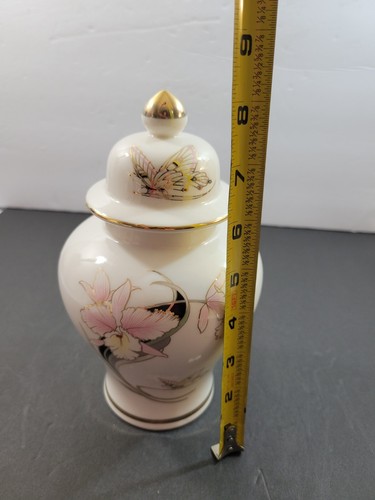 Vintage Fine China of Japan Porcelain Ginger Jar w/Lid Pink Floral Gold Trim 8" - Picture 15 of 15