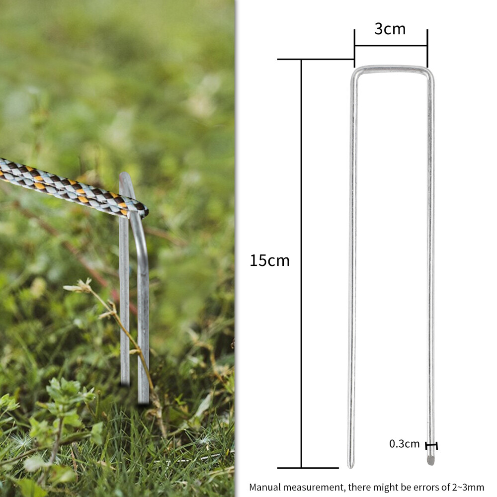 100 Bodenanker Erdanker Unkrautvlies Erdnägel Heringe Zeltheringe Stahl verzinkt