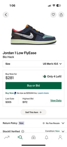 NEU Nike Air Jordan 1 Low FlyEase Bio Hack, Gr. 10,5M - Bild 6 von 6