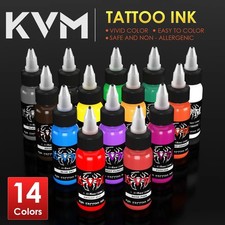 KVM 1oz 30ml 7 Colors Professional Tattoo Ink Set Natural Plant Body Art Pigment