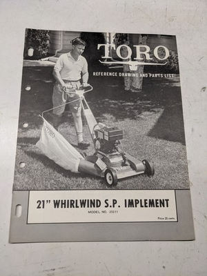 #ad TORO PARTS LIST BOOK MANUAL REFERENCE DRAWING 21” WHIRLWIND SP IMPLEMENT 20211 $20.00