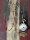 Antique 1904 ELGIN Hunter Case Pocket Watch & S.O. BIGNEY Gold Filled Chain