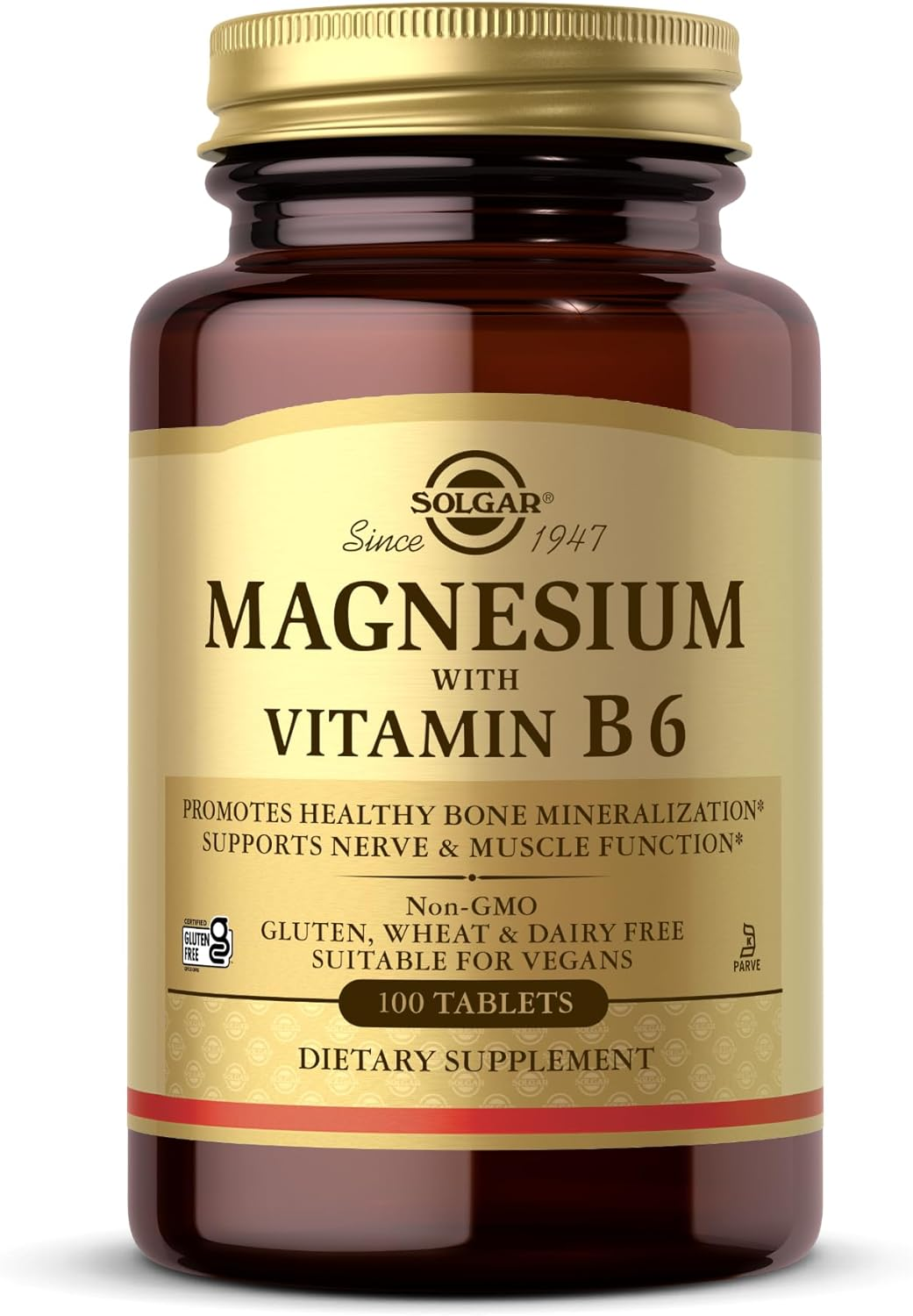 Solgar Magnesium + B6 100 Vegan Tablets Energy Muscle Support Fatigue