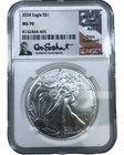 2024 American Silver Eagle NGC MS70 Don Everhart Hand-Signed Label Sculptor Auto