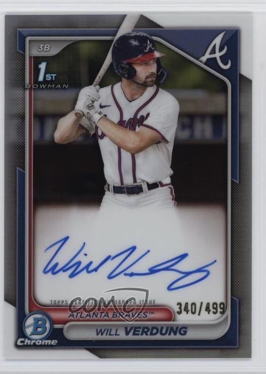 2024 Bowman Chrome Prospect Auto Refractor /499 Will Verdung #CPA-WV Auto xu4