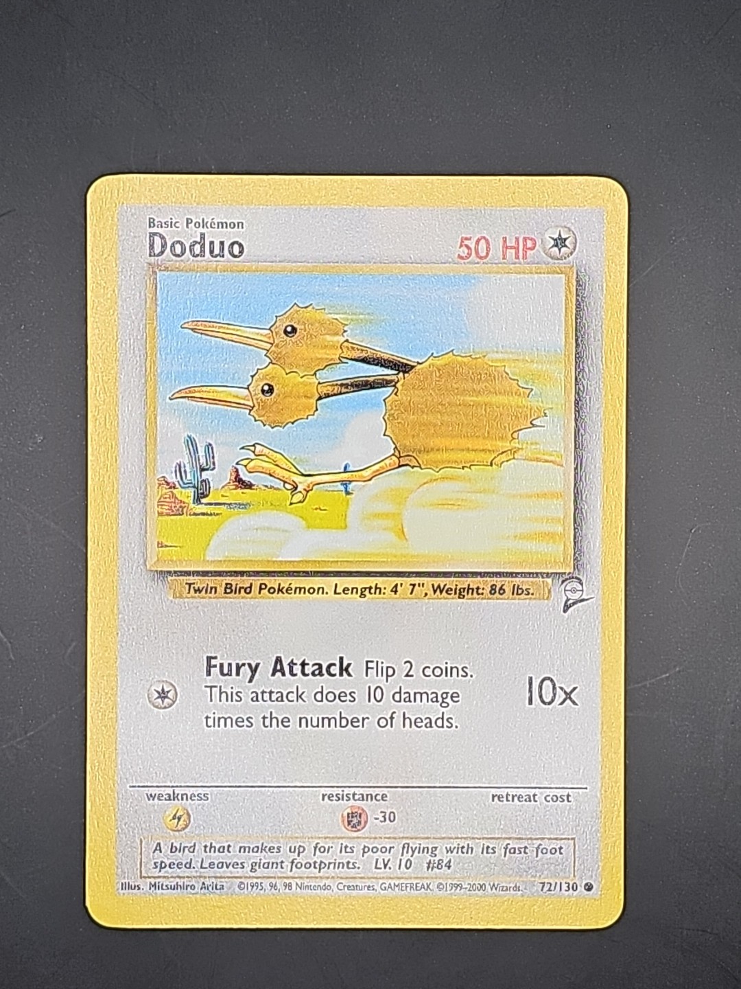 Doduo 72/130 Base Set 2 Pokemon Card WOTC Vintage LP