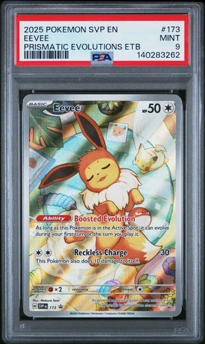 2025 POKEMON SVP PRISMATIC EVOLUTIONS ELITE TRAINER BOX #173 EEVEE PSA 9