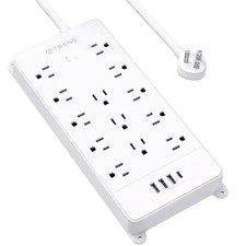 TROND Power Strip Surge Protector - White Extension Cord with USB Ports, 13 W...