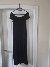 New Look Off Shoulder Long Black Dress Size 12