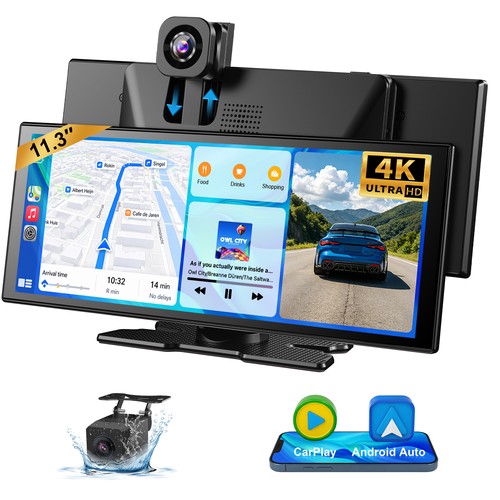 11.3" 4K Car Portable IPS Touch Screen Apple CarPlay Tablet Android Auto Radio