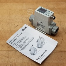 SMC PF2A751-F04-68 Flow Switch, 50~500L/Min, 12-24Vdc, 80mA, 0.75MPa - USED