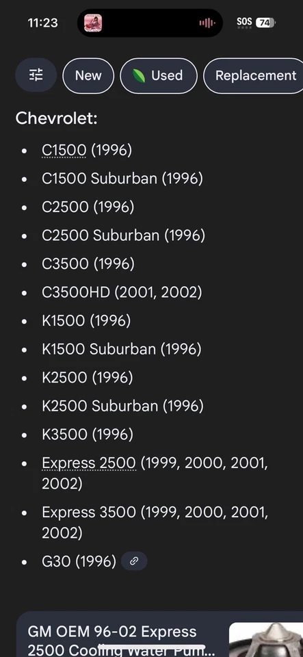 全新原始设备制造商 12559336 GM 96-00 雪佛兰 GMC K1500 K2500 K3500 6.5L 柴油发动机 热敏。 — 第 3/4 张图片